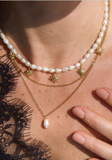 JALEN DOUBLE CHAIN PEARL NECKLACE