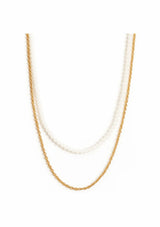 BRISA DOUBLE CHAIN BEADED NECKLACE