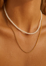 BRISA DOUBLE CHAIN BEADED NECKLACE