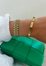 RECTANGLE DIAMOND INSET BANGLE