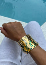 RECTANGLE DIAMOND INSET BANGLE