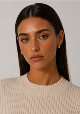 BRENNAN HAMMERED MINI HOOP EARRING