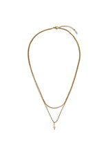 JALEN DOUBLE CHAIN PEARL NECKLACE