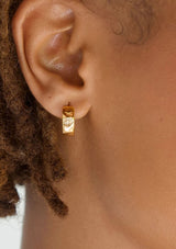 LOREN EVIL EYE HUGGIE HOOP EARRING