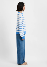 TEDDY KNIT OPEN STRIPE PULLOVER