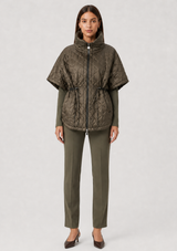 QUILTED FUNNEL-NECK VEST