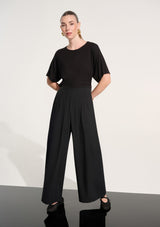 STRETCH WOVEN WIDE LEG PANT