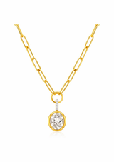 SATINA OVAL PENDANT NECKLACE