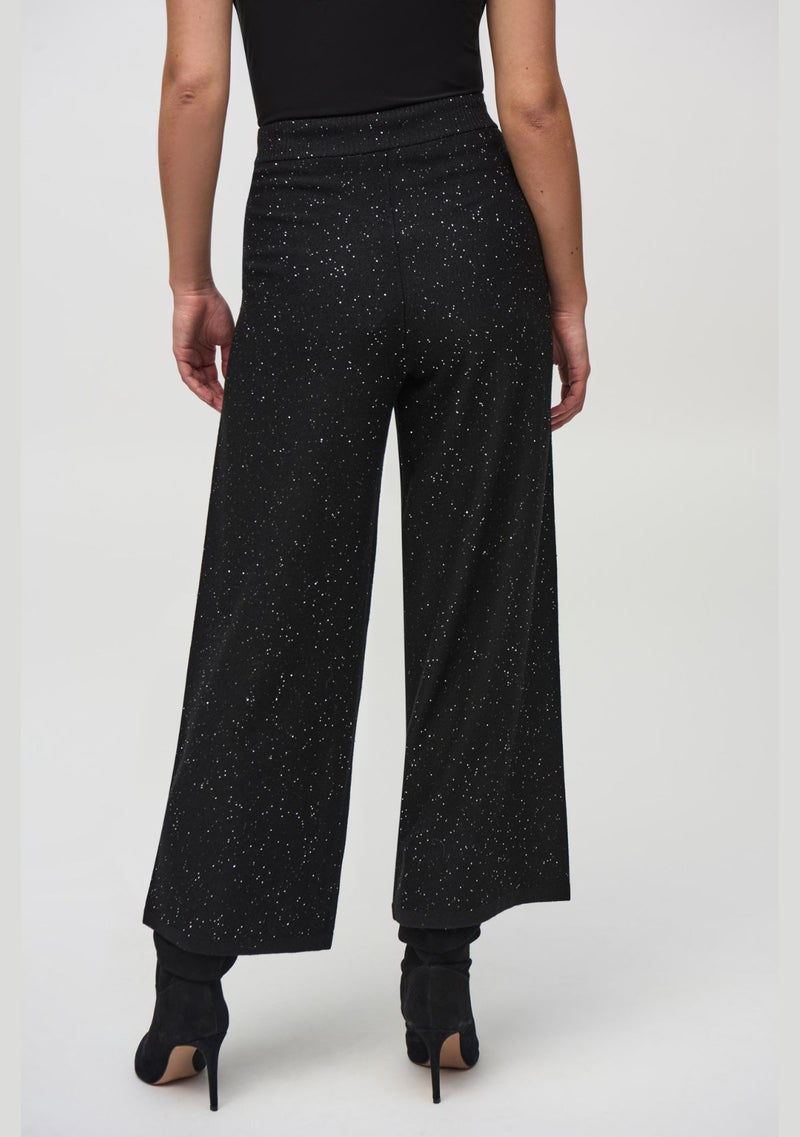 SEQUINED SWEATER KNIT CULOTTE PANT