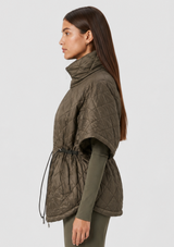 QUILTED FUNNEL-NECK VEST