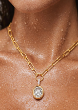 SATINA OVAL PENDANT NECKLACE