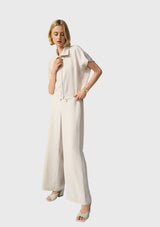 RECYCLED TEXTURED WOVEN BOXY JACKET WITH ZIPPER FRONT