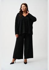 SEQUINED SWEATER KNIT CULOTTE PANT