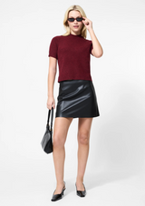 VHARI KNIT SHORT SLEEVE MOCK NECK TOP