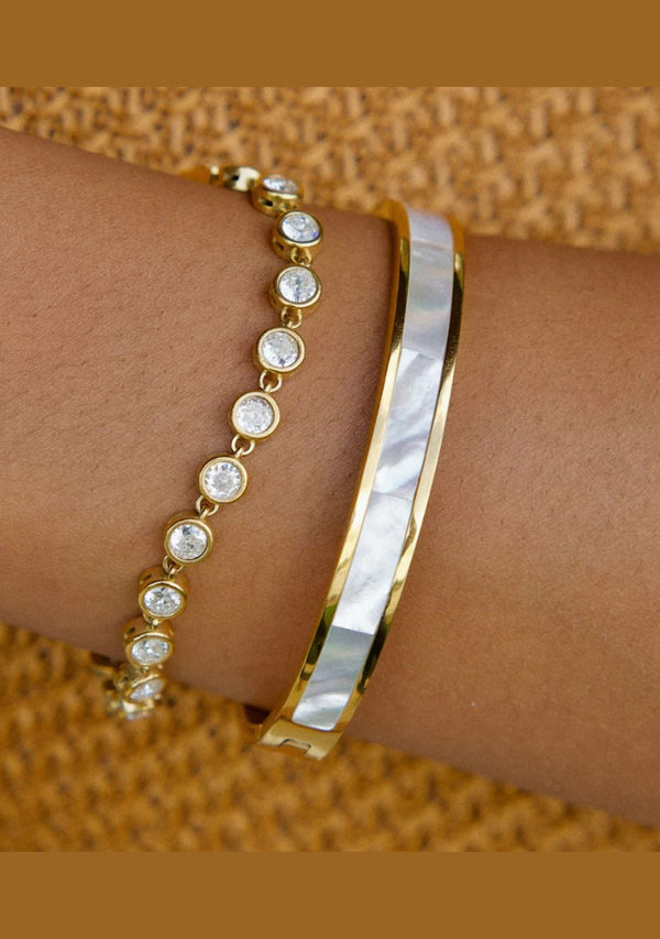 ESTELLE MOTHER OF PEARL BANGLE BRACELET