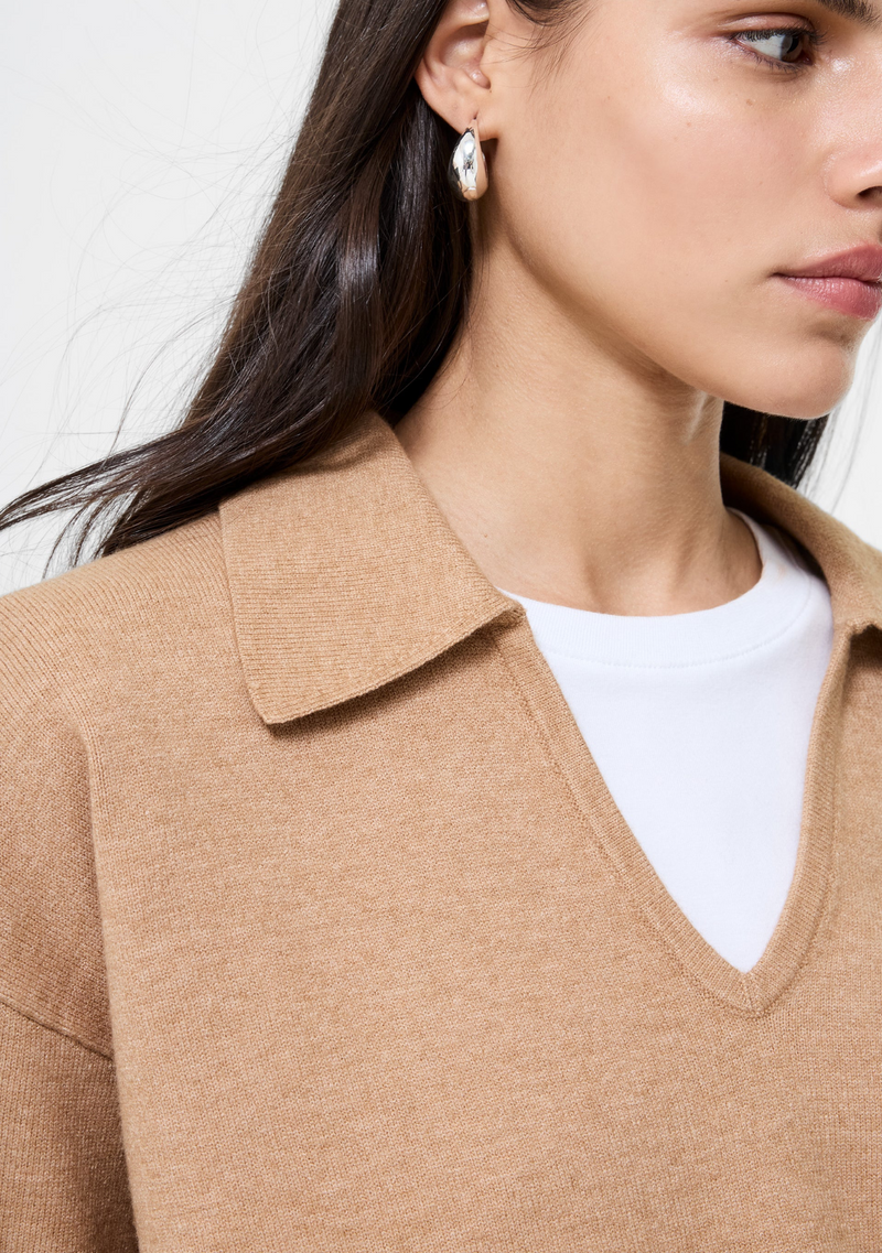 SLOANNE KNIT COLLARED PULLOVER