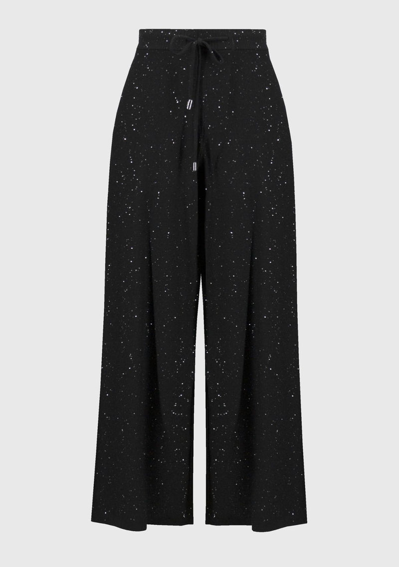 SEQUINED SWEATER KNIT CULOTTE PANT