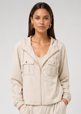 STRETCH WOVEN UTILITY JACKET