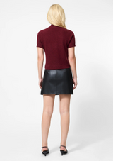 VHARI KNIT SHORT SLEEVE MOCK NECK TOP