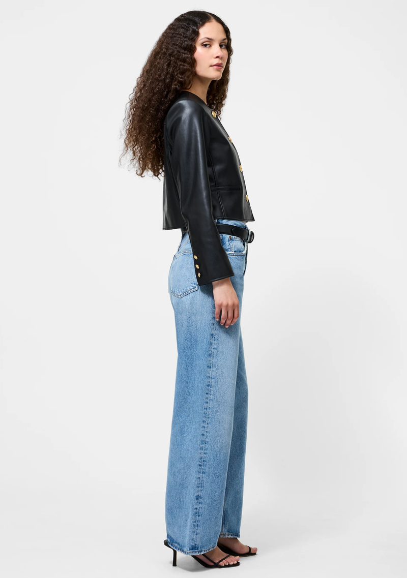 DESSA VEGAN LEATHER CROPPED JACKET