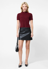 VHARI KNIT SHORT SLEEVE MOCK NECK TOP