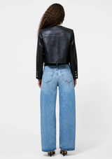 DESSA VEGAN LEATHER CROPPED JACKET