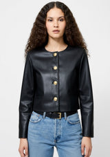 DESSA VEGAN LEATHER CROPPED JACKET