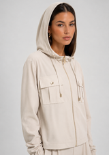 STRETCH WOVEN UTILITY JACKET