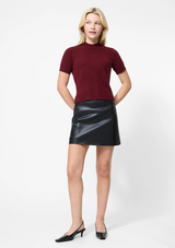 VHARI KNIT SHORT SLEEVE MOCK NECK TOP