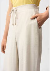 RECYCLED TEXTURED WOVEN WIDE LEG PANT