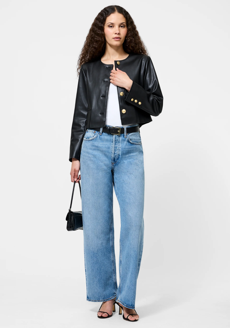 DESSA VEGAN LEATHER CROPPED JACKET