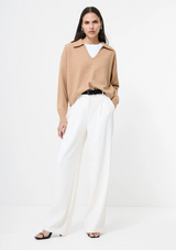 SLOANNE KNIT COLLARED PULLOVER