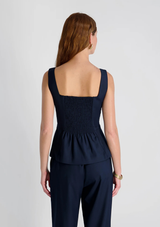 TWILL SQUARE NECK SLEEVELESS TOP