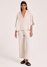 LOUNGE LINEN CROP PANT