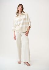 STRIPE PRINT BOXY SWEATER