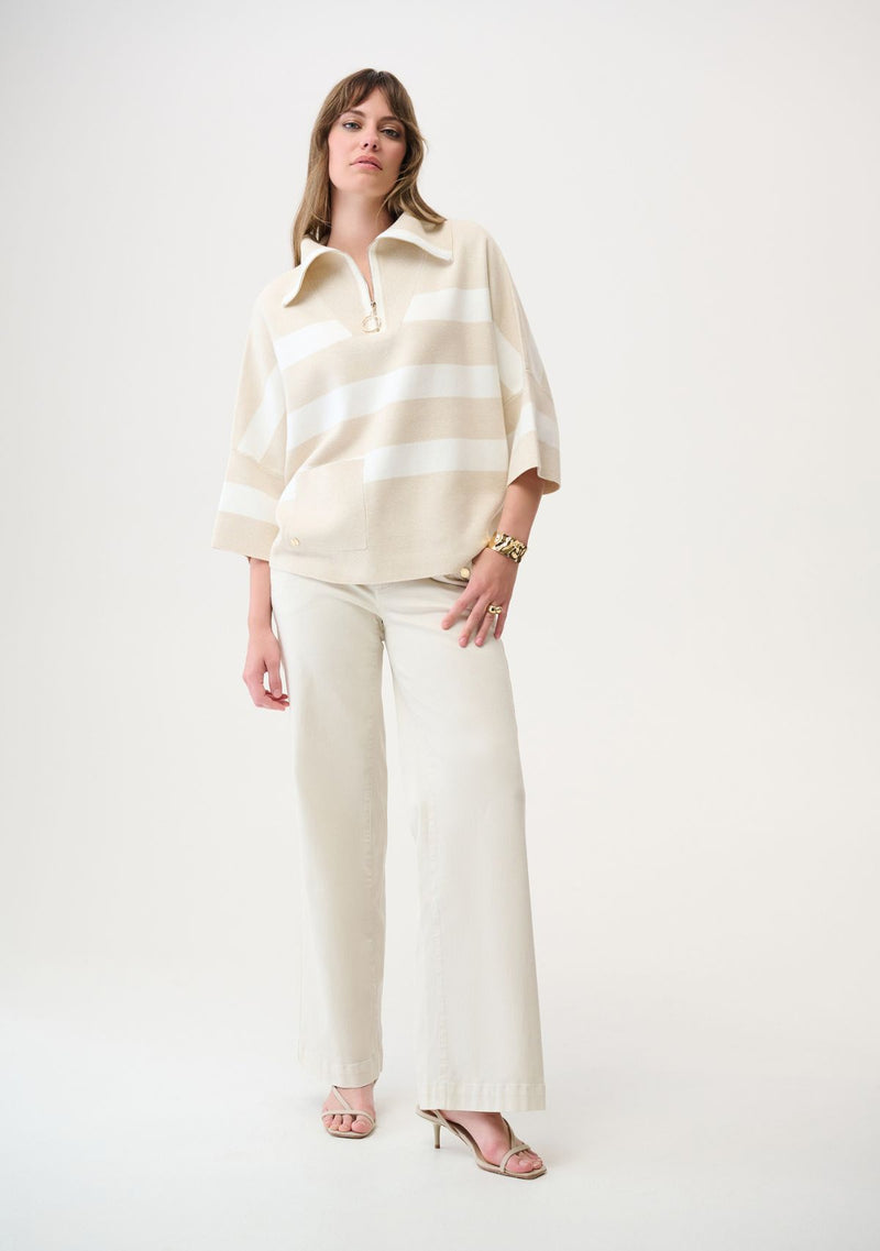 STRIPE PRINT BOXY SWEATER