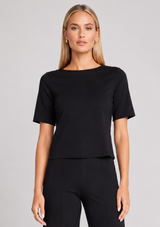 PONTE KNIT SHORT SLEEVE TOP EXTENDED