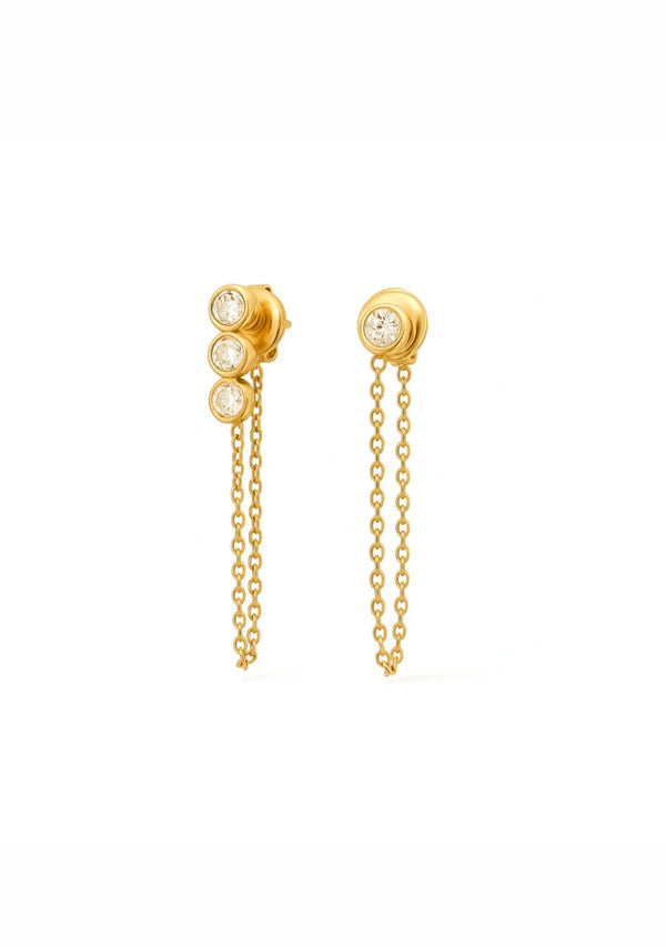 ALANDRA ASYMMETRICAL CHAIN STUD EARRING