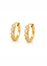 VARRA BEZEL MINI HOOP EARRING