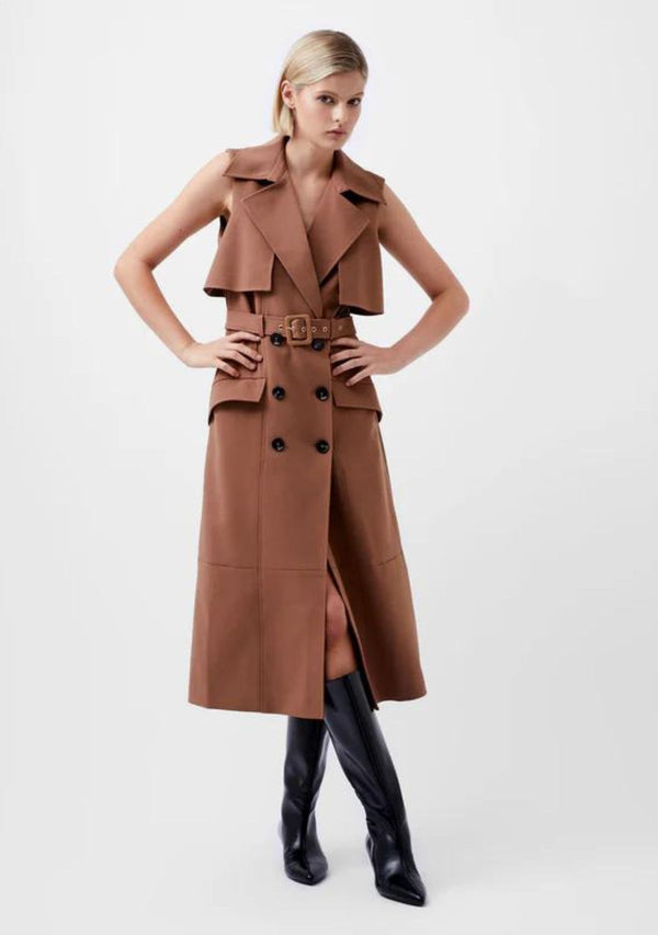 AZRA TWILL SLEEVELESS TRENCH DRESS