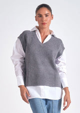 SESKIA SWEATER VEST WITH SHIRT