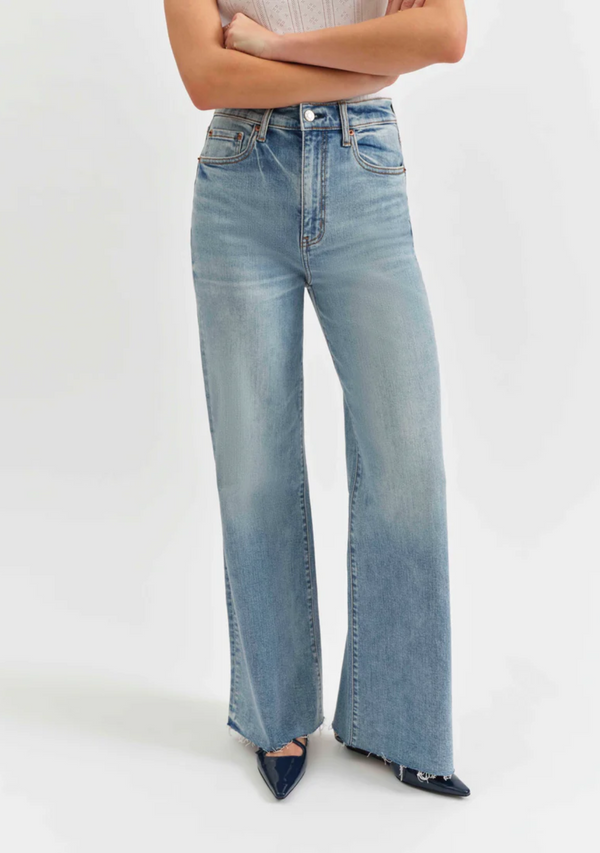 FAR OUT HIGH RISE WIDE LEG IN FOOLS GOLD