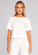 PONTE KNIT SHORT SLEEVE TOP EXTENDED