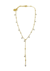 EMELINA PEARL LARIAT NECKLACE