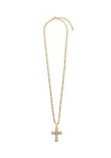 LAZARA DOUBLE CROSS PENDANT NECKLACE
