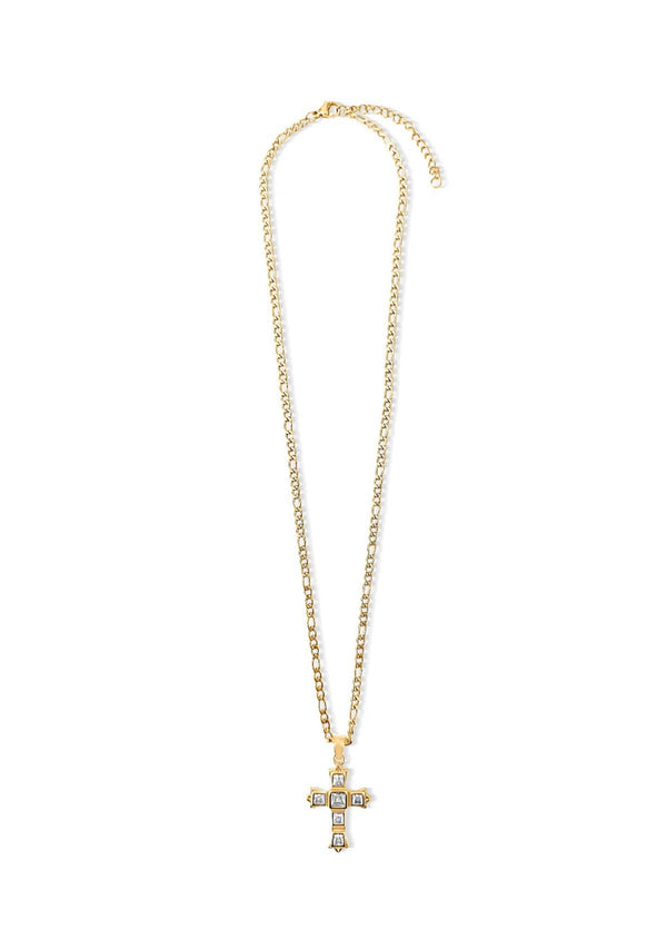 LAZARA DOUBLE CROSS PENDANT NECKLACE