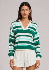 RETREAT STRIPE COLLAR KNIT
