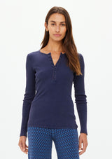 NESS RIBBED LONG SLEEVE TOP