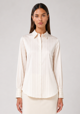 SATIN PINSTRIPE BLOUSE