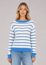 TEDDY KNIT OPEN STRIPE PULLOVER